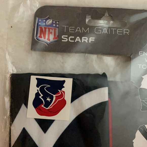 NEW SET OF 2 NFL HOUSTON TEXANS TEAM GAITER, SCARF, HEADBAND. UNISEX - Picture 2 of 5